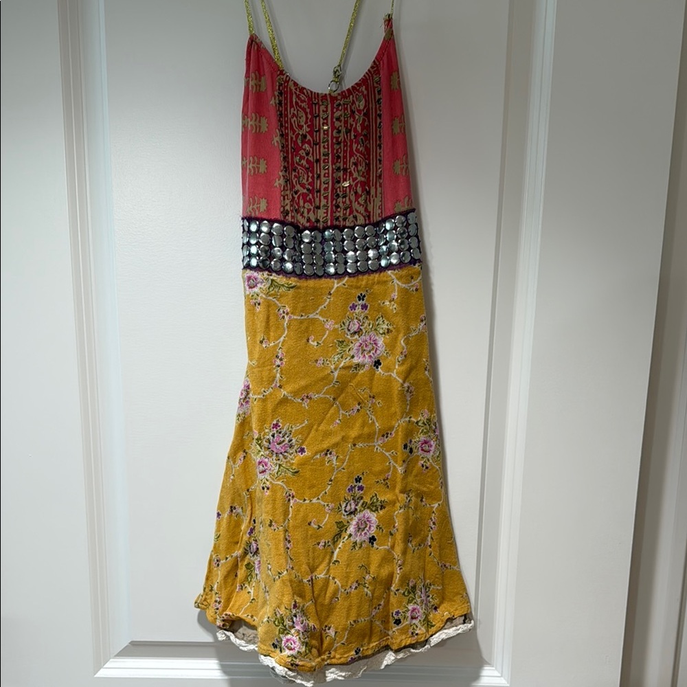 Bohemian Floral Dress with Sequin Detail